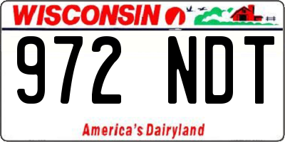 WI license plate 972NDT