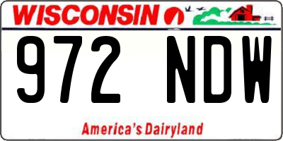 WI license plate 972NDW