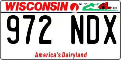 WI license plate 972NDX