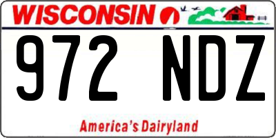 WI license plate 972NDZ