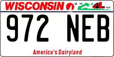 WI license plate 972NEB