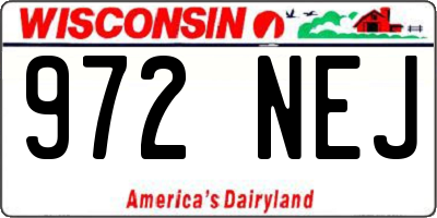 WI license plate 972NEJ