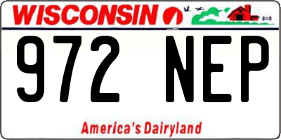 WI license plate 972NEP