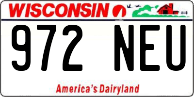 WI license plate 972NEU