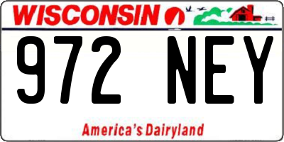 WI license plate 972NEY