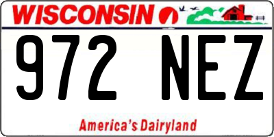WI license plate 972NEZ