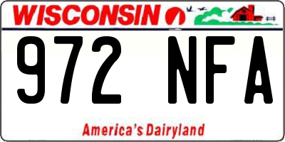 WI license plate 972NFA