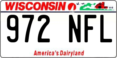 WI license plate 972NFL