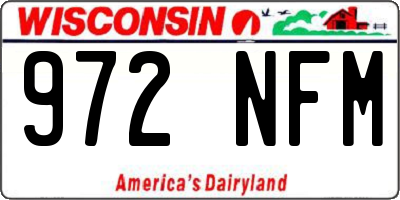 WI license plate 972NFM