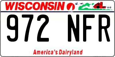 WI license plate 972NFR