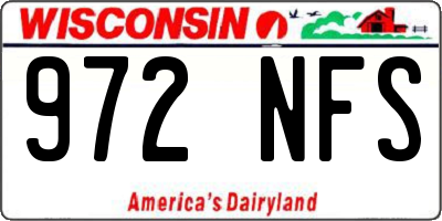 WI license plate 972NFS