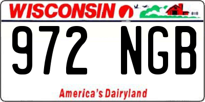WI license plate 972NGB