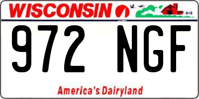 WI license plate 972NGF