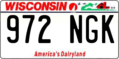WI license plate 972NGK