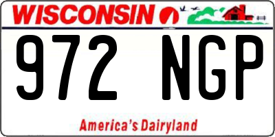 WI license plate 972NGP