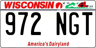 WI license plate 972NGT