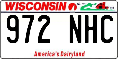WI license plate 972NHC