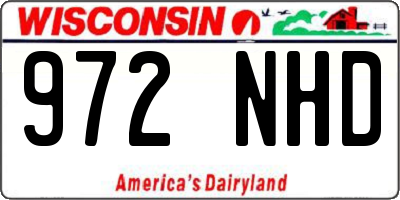 WI license plate 972NHD