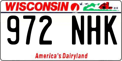 WI license plate 972NHK