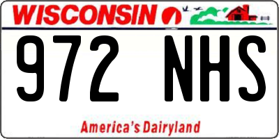 WI license plate 972NHS