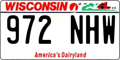 WI license plate 972NHW