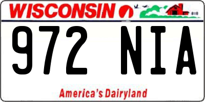 WI license plate 972NIA
