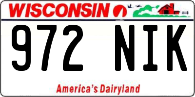 WI license plate 972NIK