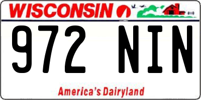 WI license plate 972NIN