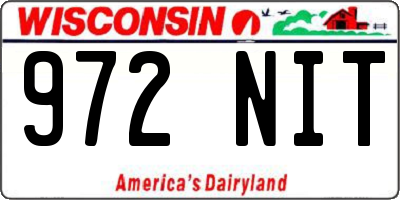 WI license plate 972NIT