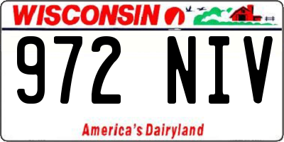 WI license plate 972NIV