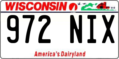 WI license plate 972NIX