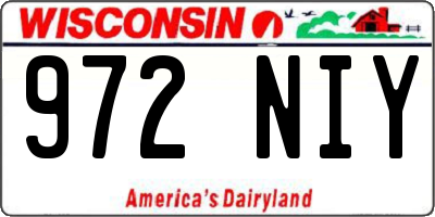 WI license plate 972NIY