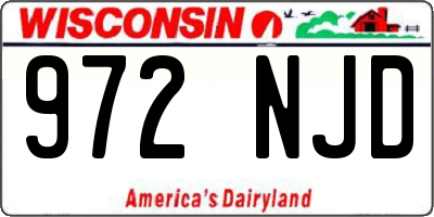 WI license plate 972NJD