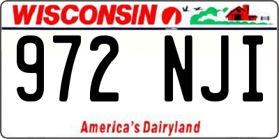 WI license plate 972NJI