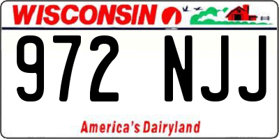 WI license plate 972NJJ