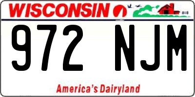 WI license plate 972NJM