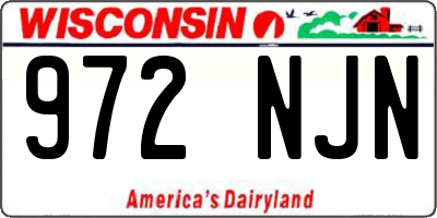 WI license plate 972NJN