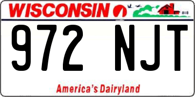 WI license plate 972NJT