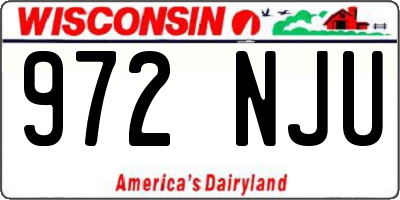 WI license plate 972NJU