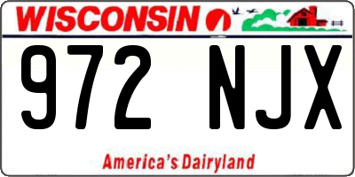 WI license plate 972NJX