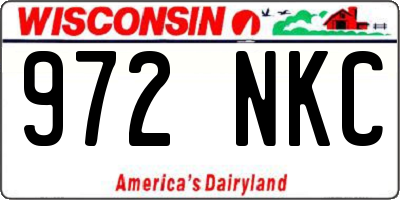 WI license plate 972NKC