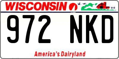 WI license plate 972NKD