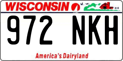 WI license plate 972NKH