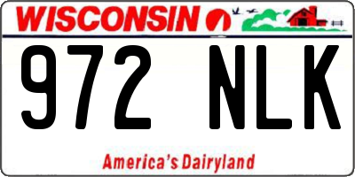 WI license plate 972NLK