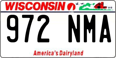 WI license plate 972NMA