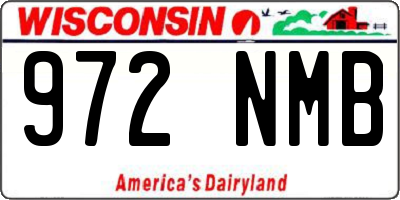WI license plate 972NMB