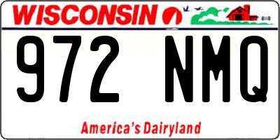 WI license plate 972NMQ