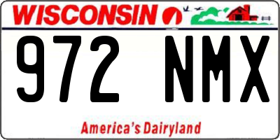 WI license plate 972NMX