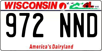 WI license plate 972NND