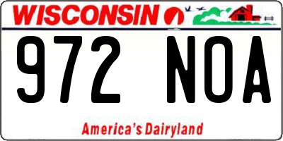 WI license plate 972NOA